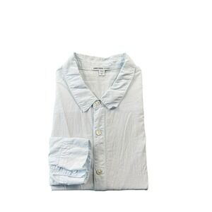 James Perse Los Angeles Light Blue Cotton Men's L/S Button Front Size 2